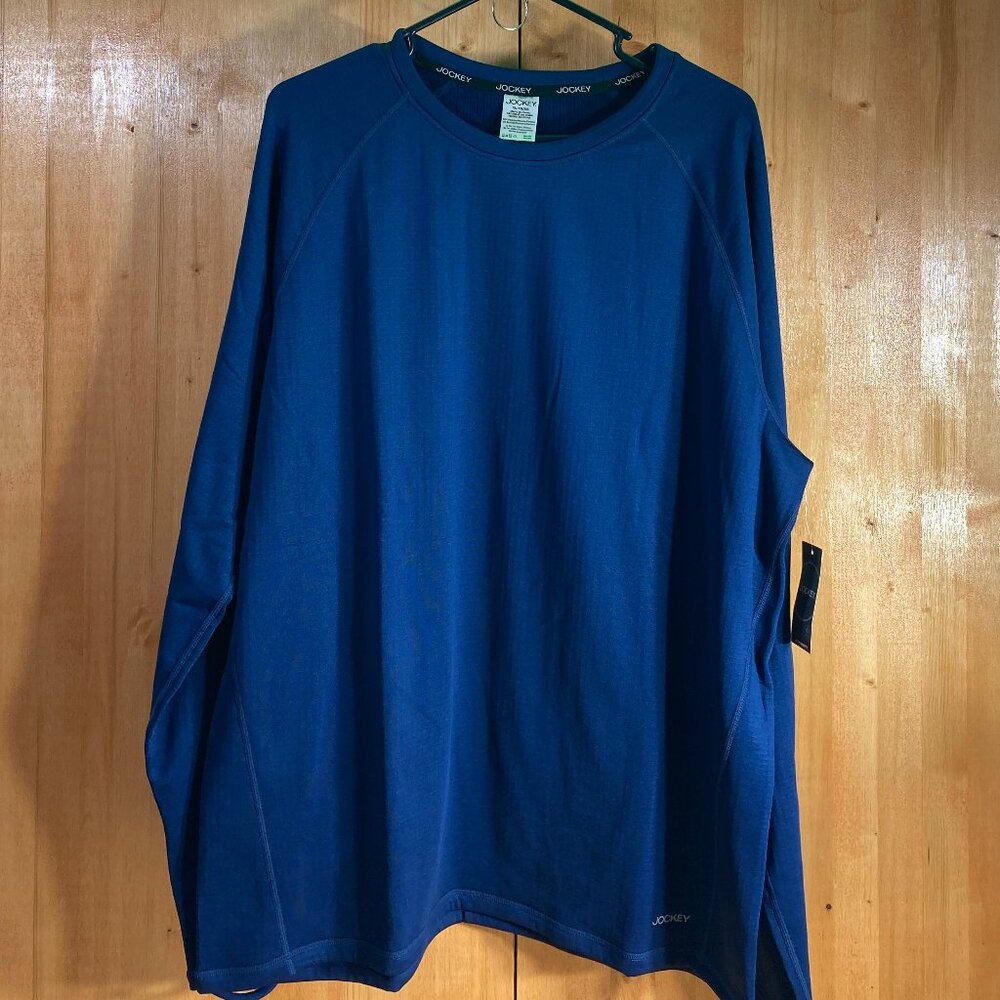 NEW! JOCKEY GRID FLEECE XL Extra Large Men's Men Thermal Long Sleeve Shirt Blue